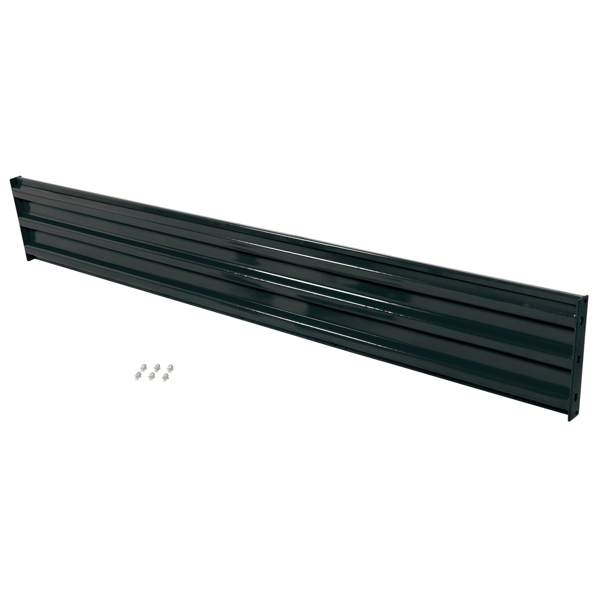Vestil Ribbed Bolt-On Guard Rail - 113.875in. Length, 1/8in. Thick, Powder-Coat Yellow, Model# GR-F3R-BO-10-BK